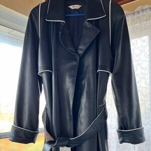 One of kind, VINTAGE Navy Leather Trenchcoat